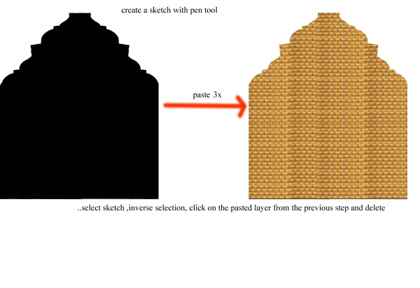 Creation of ancient chapel.: Step 2